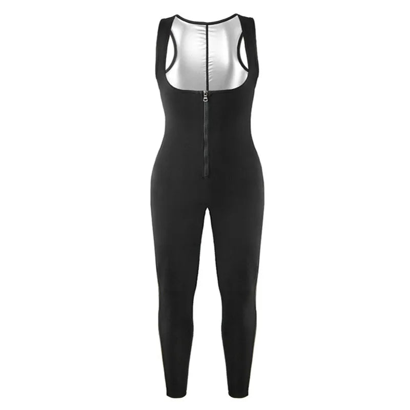 Zip-Up Sauna Suit – Women’s Thermal Body Shaper