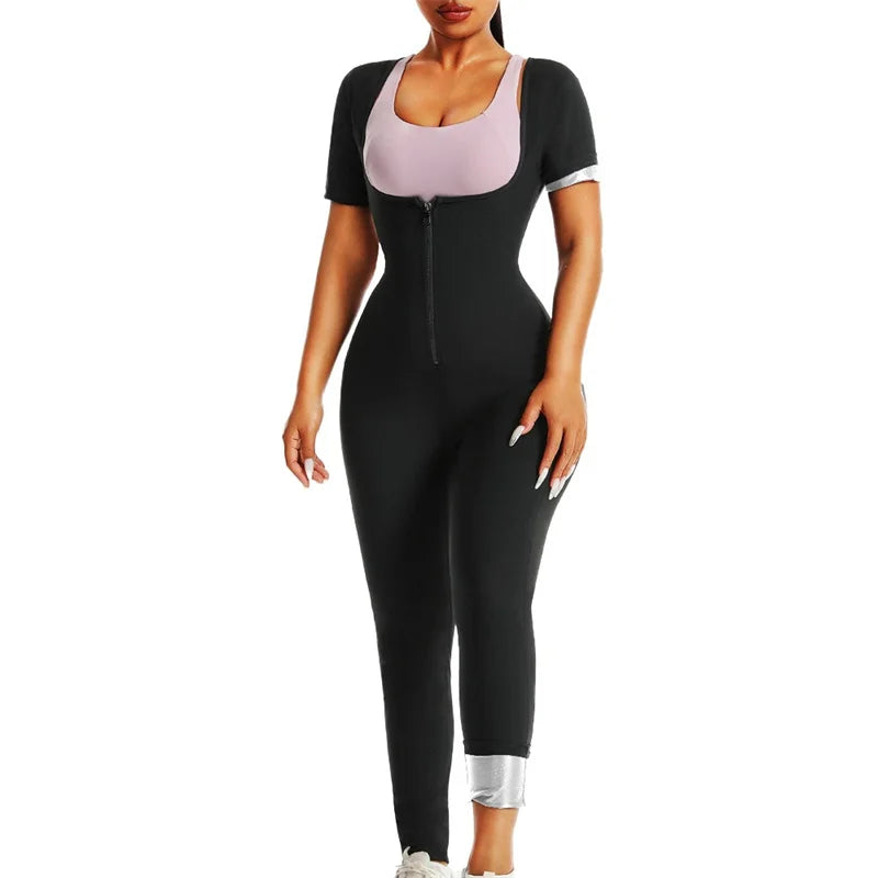 Zip-Up Sauna Suit – Women’s Thermal Body Shaper