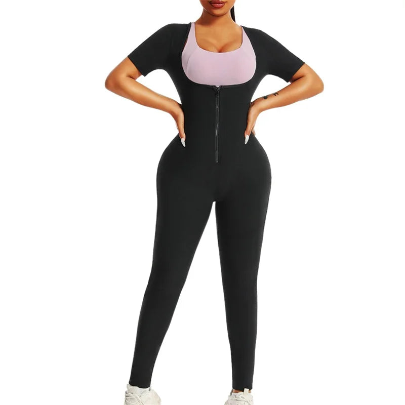 Zip-Up Sauna Suit – Women’s Thermal Body Shaper