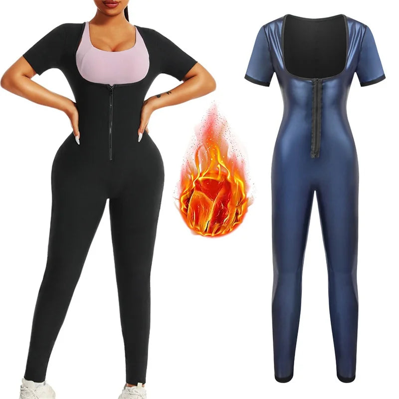 Zip-Up Sauna Suit – Women’s Thermal Body Shaper