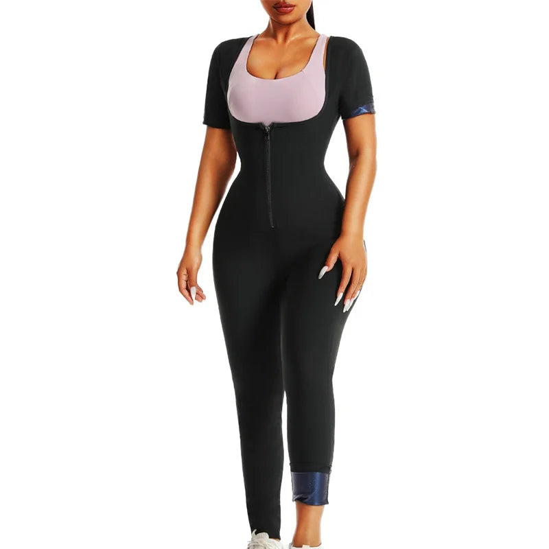 Zip-Up Sauna Suit – Women’s Thermal Body Shaper
