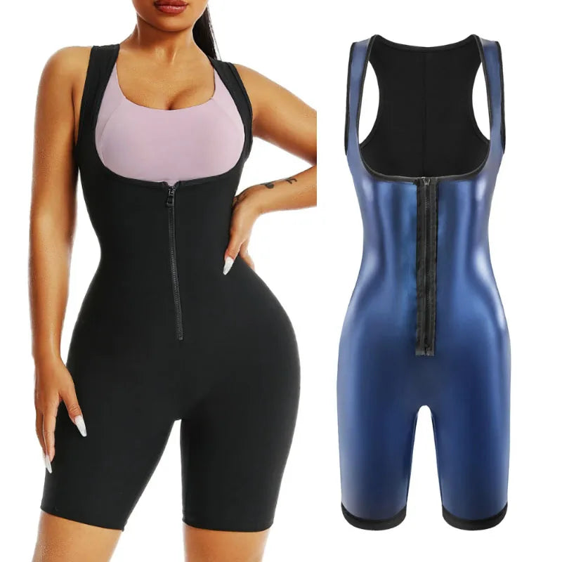 Zip-Up Sauna Suit – Women’s Thermal Body Shaper