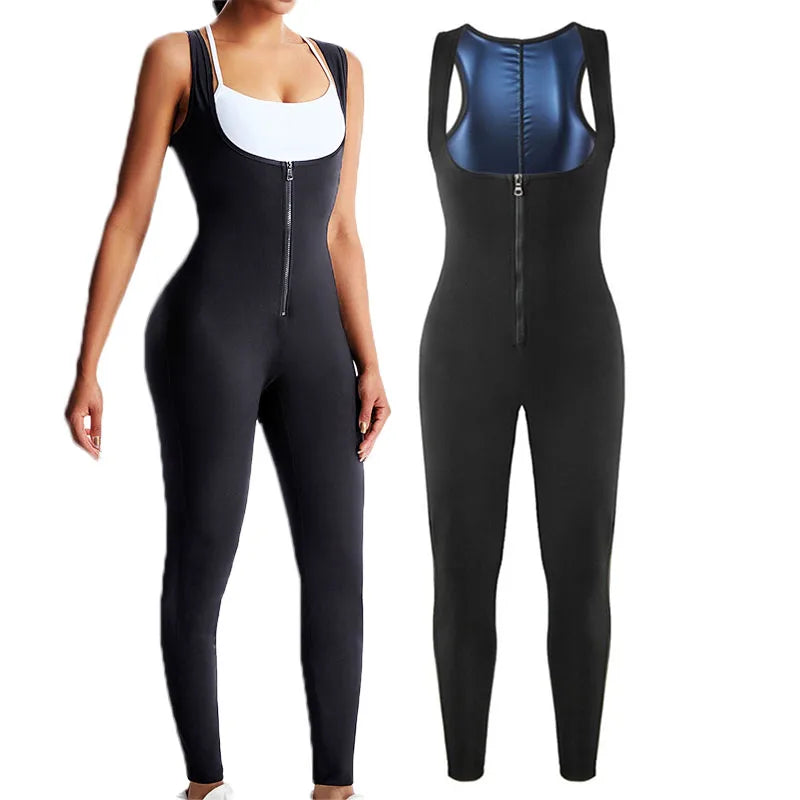 Zip-Up Sauna Suit – Women’s Thermal Body Shaper