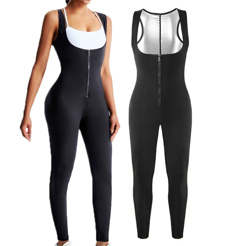 Zip-Up Sauna Suit – Women’s Thermal Body Shaper