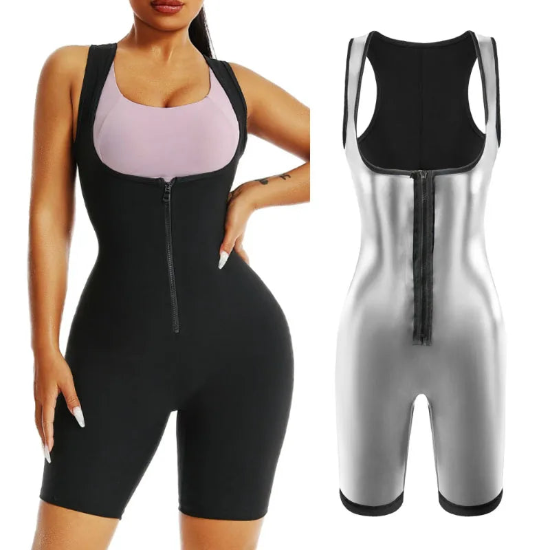 Zip-Up Sauna Suit – Women’s Thermal Body Shaper
