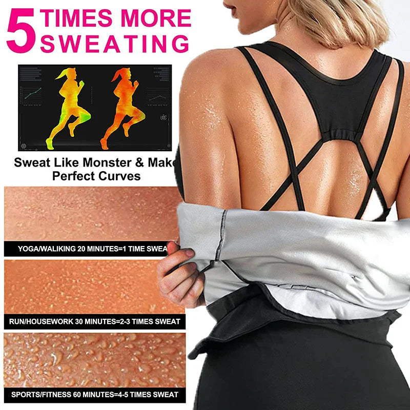 Zip-Up Sauna Suit – Women’s Thermal Body Shaper