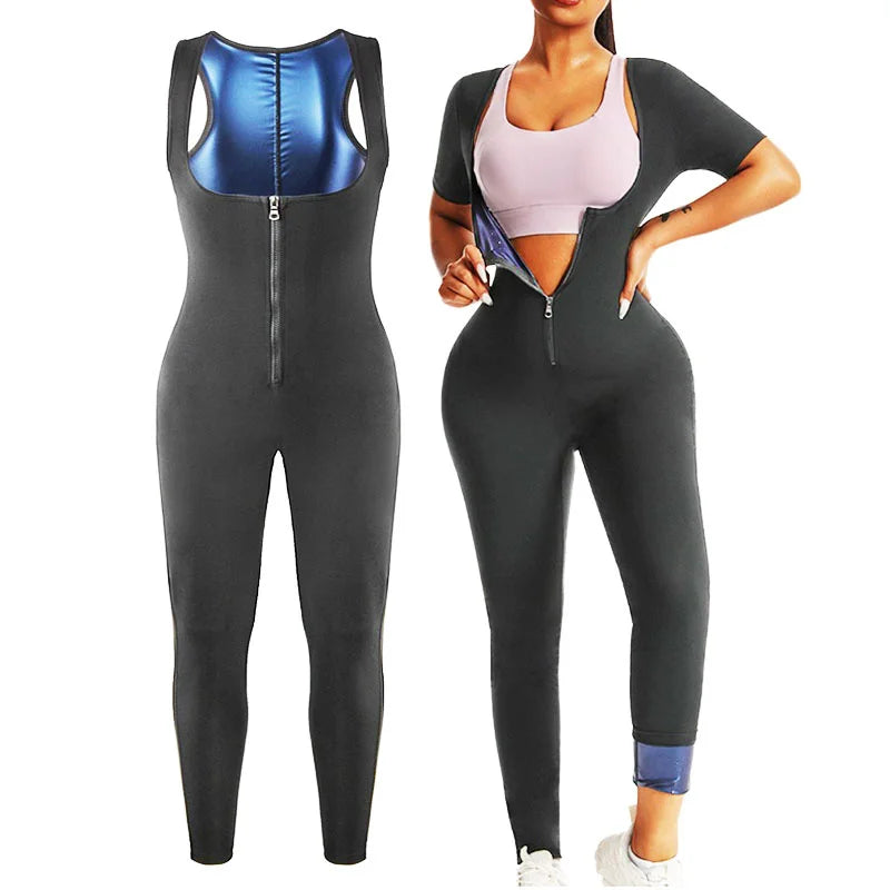 Zip-Up Sauna Suit – Women’s Thermal Body Shaper