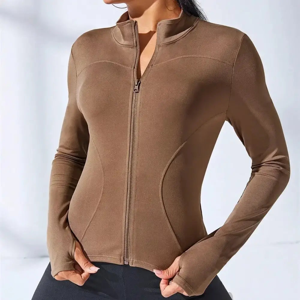 2024 New Yoga Coat Short Sports Jacket WOMEN'S Fitness Clothes Slimming Body Sculpting Zipper Yoga Jacket