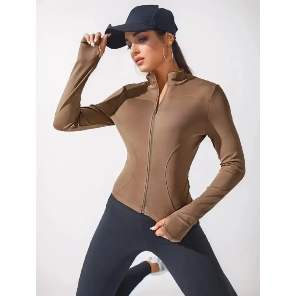 2024 New Yoga Coat Short Sports Jacket WOMEN'S Fitness Clothes Slimming Body Sculpting Zipper Yoga Jacket