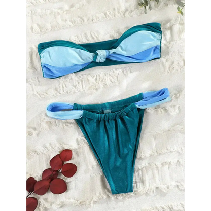 Bandeau Ruffles Bikini Set