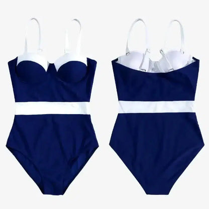 Colorblock Push Up One Piece Swimsuit