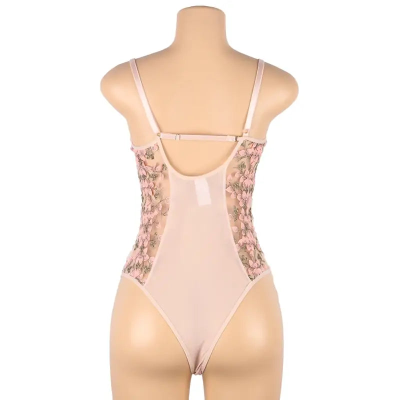 Comeondear One-Piece Floral Lingerie Bodysuit