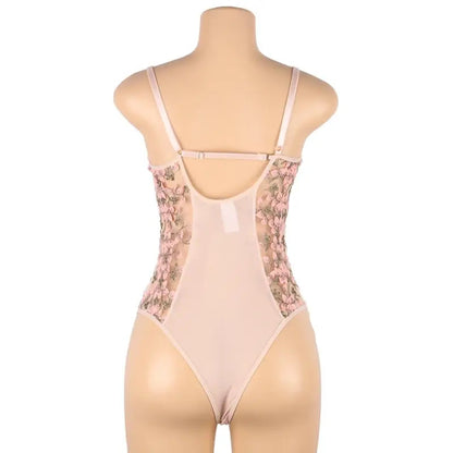 Comeondear One-Piece Floral Lingerie Bodysuit