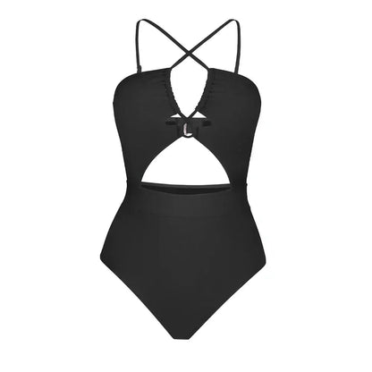 Cut Out One-Piece Backless Swimsuit