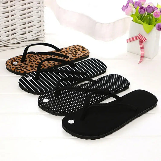 Fashion Rubber Leopard Print Flip Flops