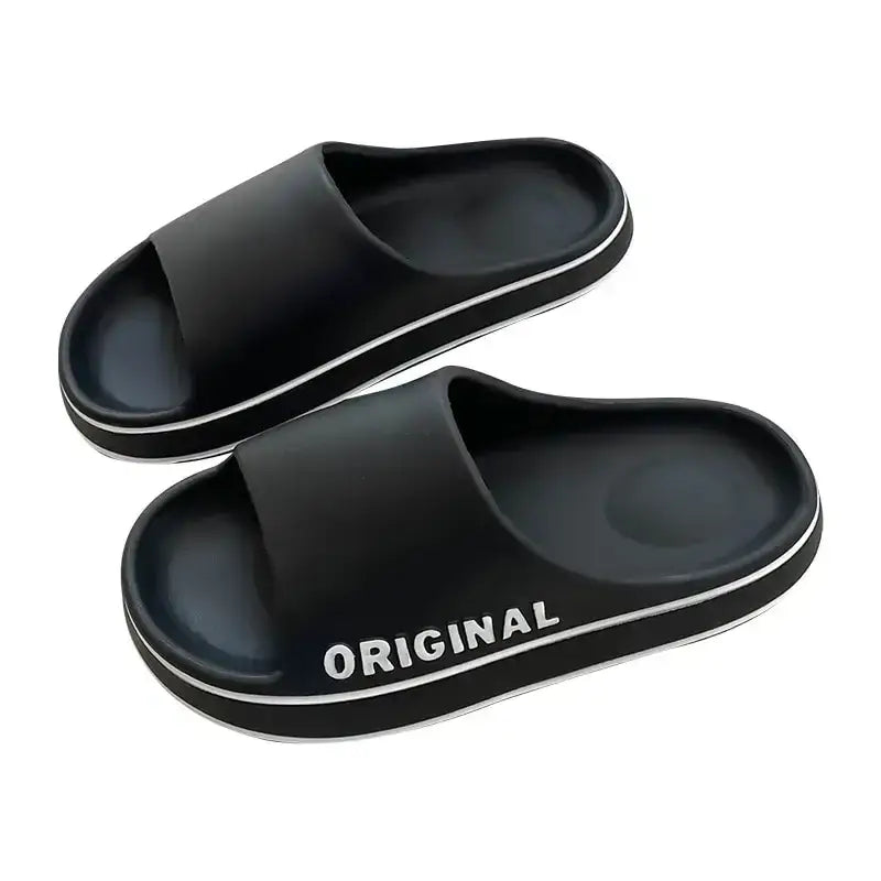 Feslishoet Letter Slippers - Solid Color Anti-Slip Beach Slides