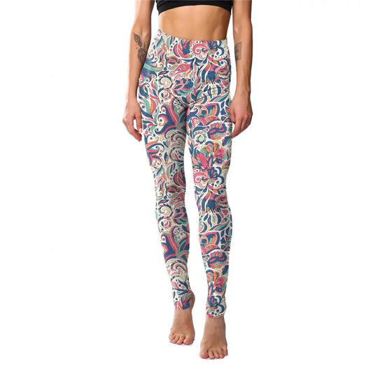 Floral Casual High Waist Fitness Leggings - Women’s Stretchy Workout Yoga Pants