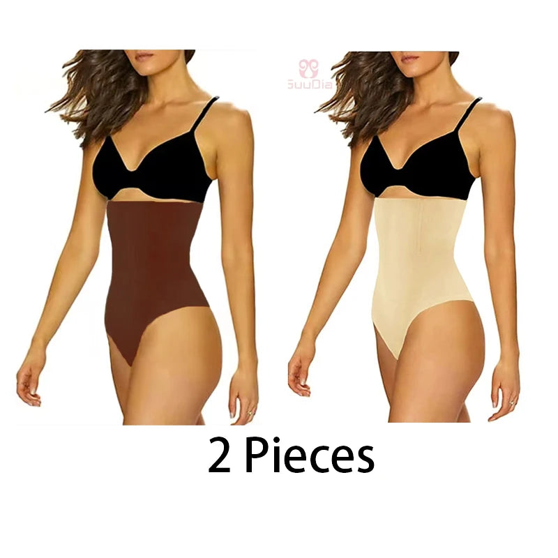 GUUDIA Women’s High-Waist Seamless Body Shaper Thong – Firm Control Tummy Shapewear