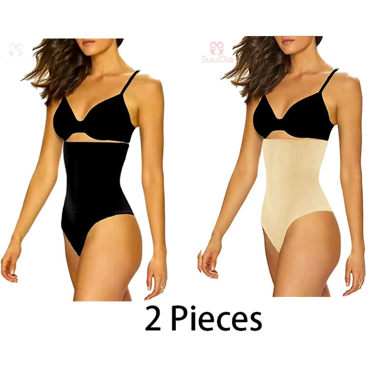 GUUDIA Women’s High-Waist Seamless Body Shaper Thong – Firm Control Tummy Shapewear