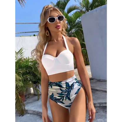 Halter Printed Bathing Suit