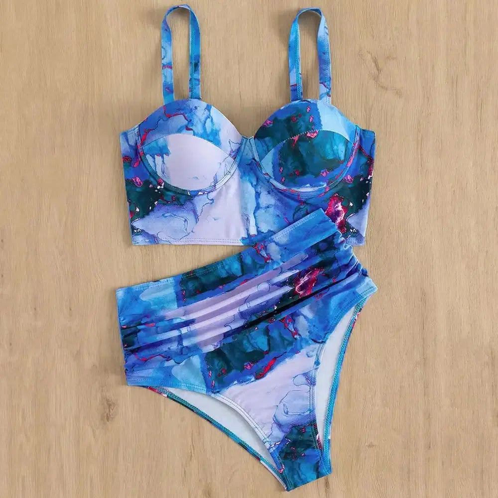 Halter Printed Bathing Suit