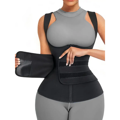 Neoprene Sauna Suit for Women – Sauna Sweat Vest Waist Trainer with Adjustable Belts