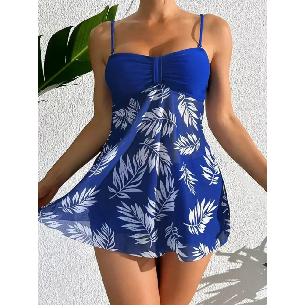 Printed Tankini Short Dress with Shorts