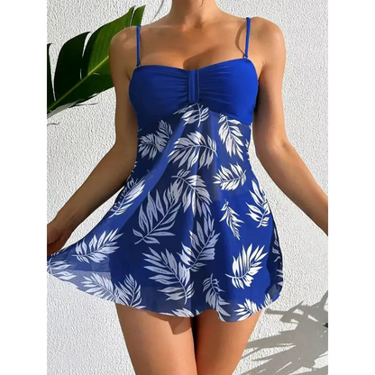 Printed Tankini Short Dress with Shorts