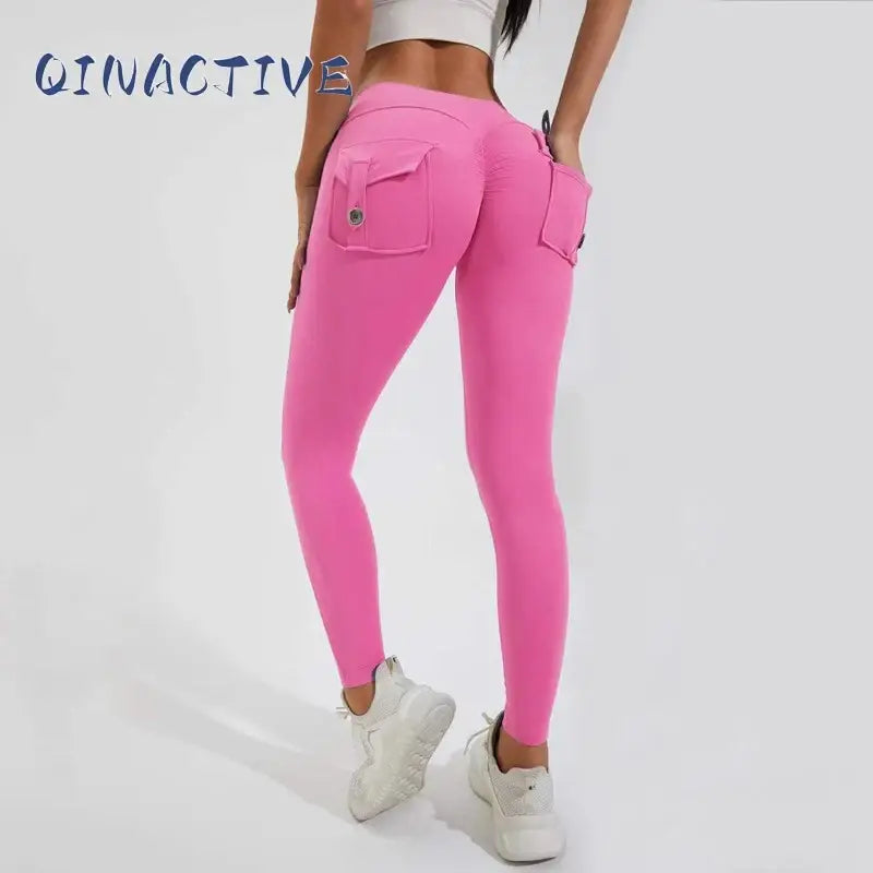 QINACTIVE Women’s High Waist Fitness Leggings with Pocket - Gym Yoga Pants