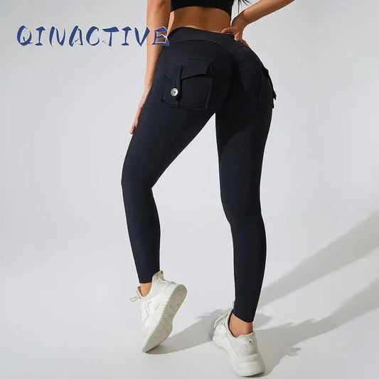 QINACTIVE Women’s High Waist Fitness Leggings with Pocket - Gym Yoga Pants