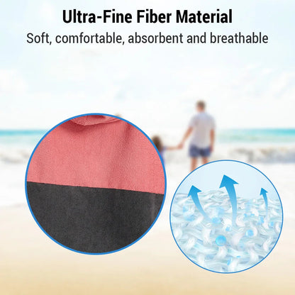 Ultra-fine fiber material of the Quick-Dry Hooded Towel Poncho, showing softness, breathability, and water absorption.