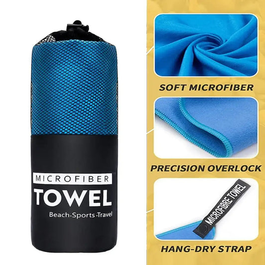 Quick-Drying Portable Beach Sports Towel 40x80/76x152CM - Swimming, Beach, Fitness, Camping