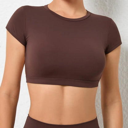 Hearuisavy Sports Shirts – Breathable Backless Workout Crop Tops