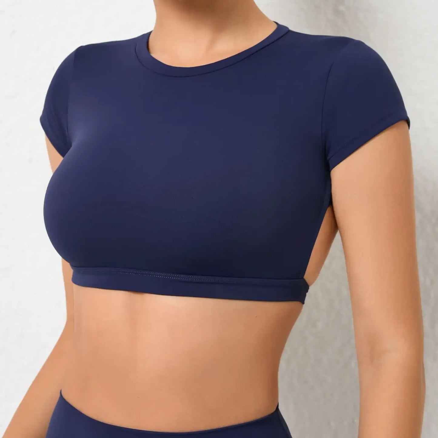 Hearuisavy Sports Shirts – Breathable Backless Workout Crop Tops