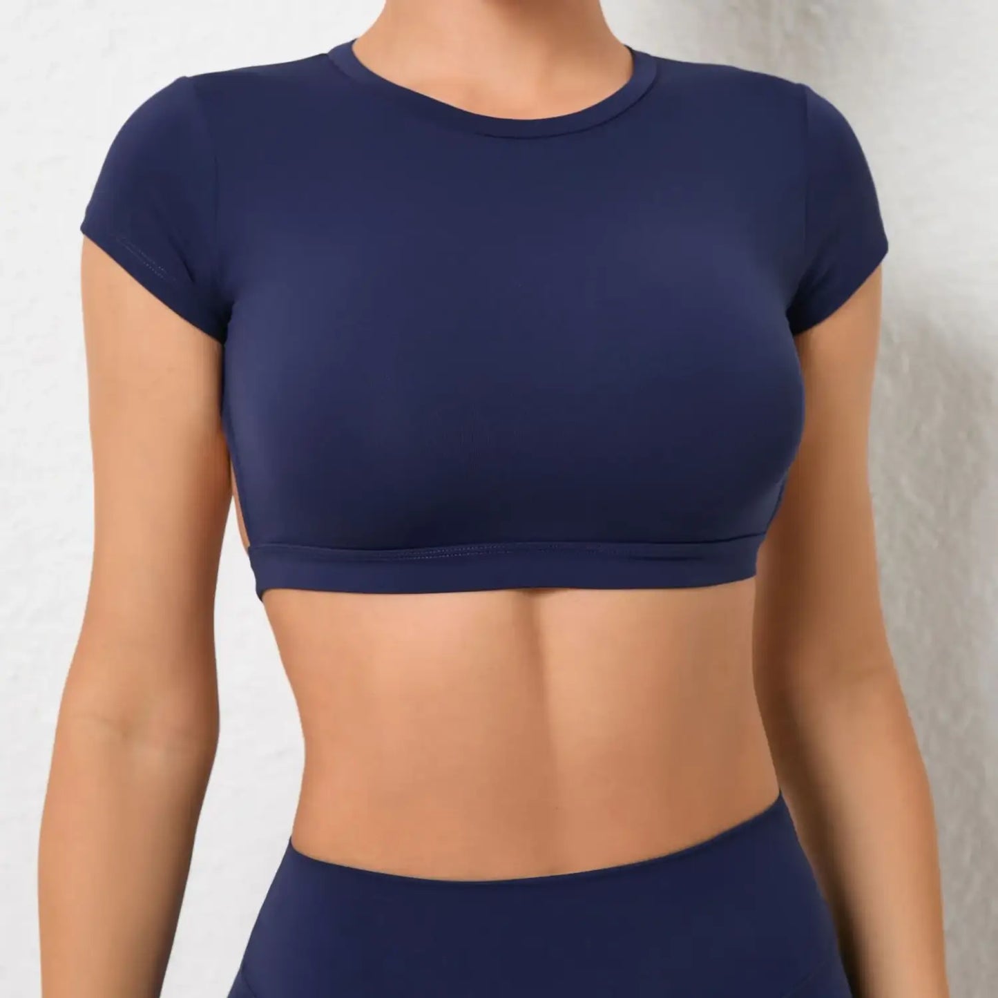 Hearuisavy Sports Shirts – Breathable Backless Workout Crop Tops