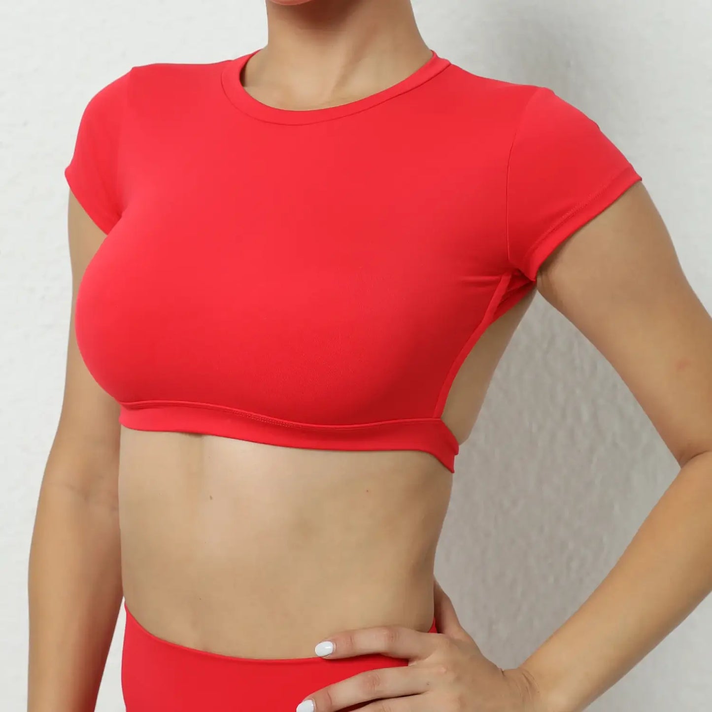 Hearuisavy Sports Shirts – Breathable Backless Workout Crop Tops