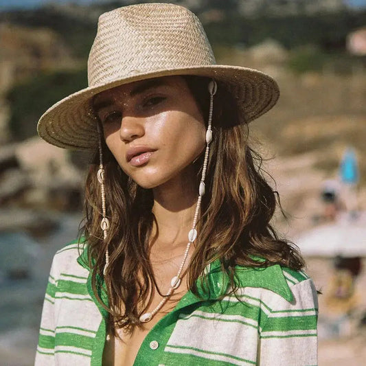 Seashell Beaded Chain Beach Hat