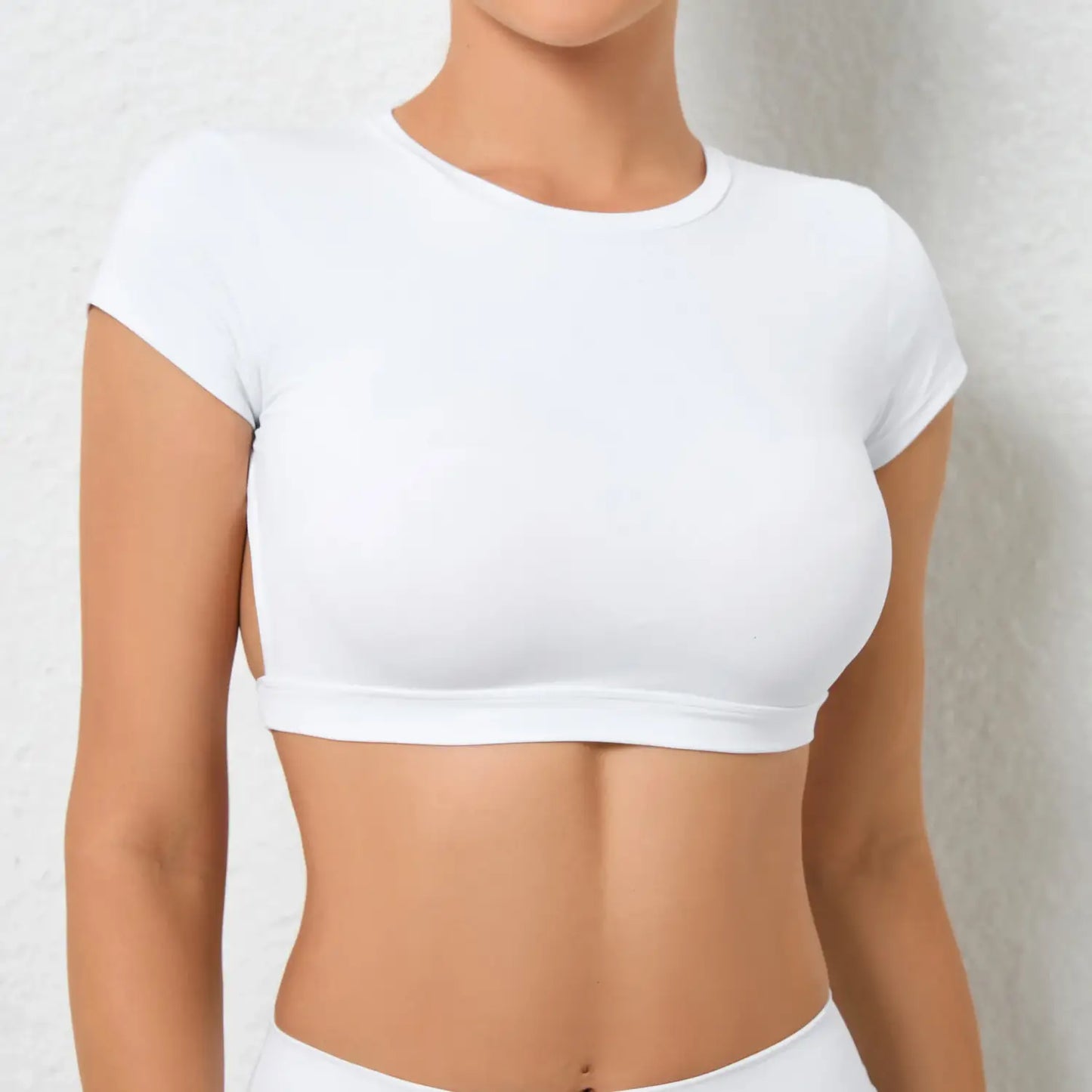 Hearuisavy Sports Shirts – Breathable Backless Workout Crop Tops