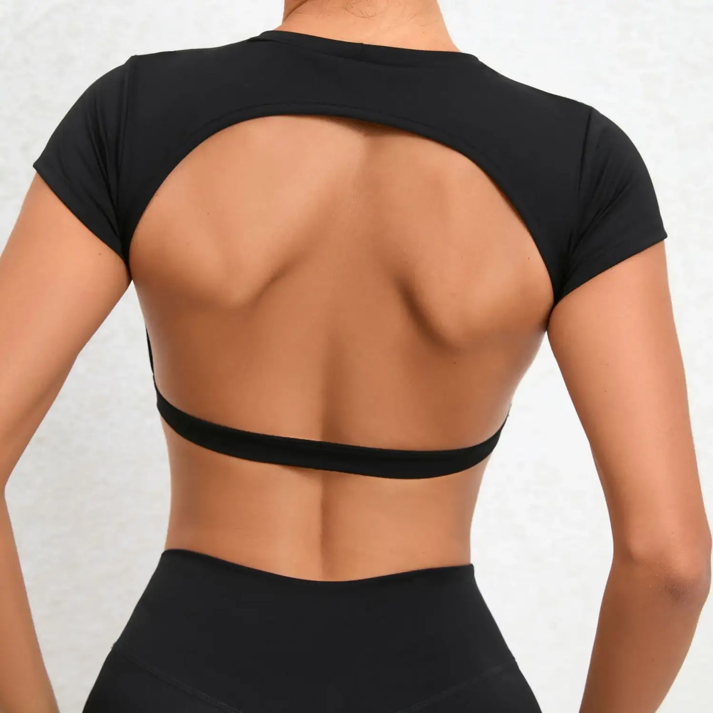 Hearuisavy Sports Shirts – Breathable Backless Workout Crop Tops