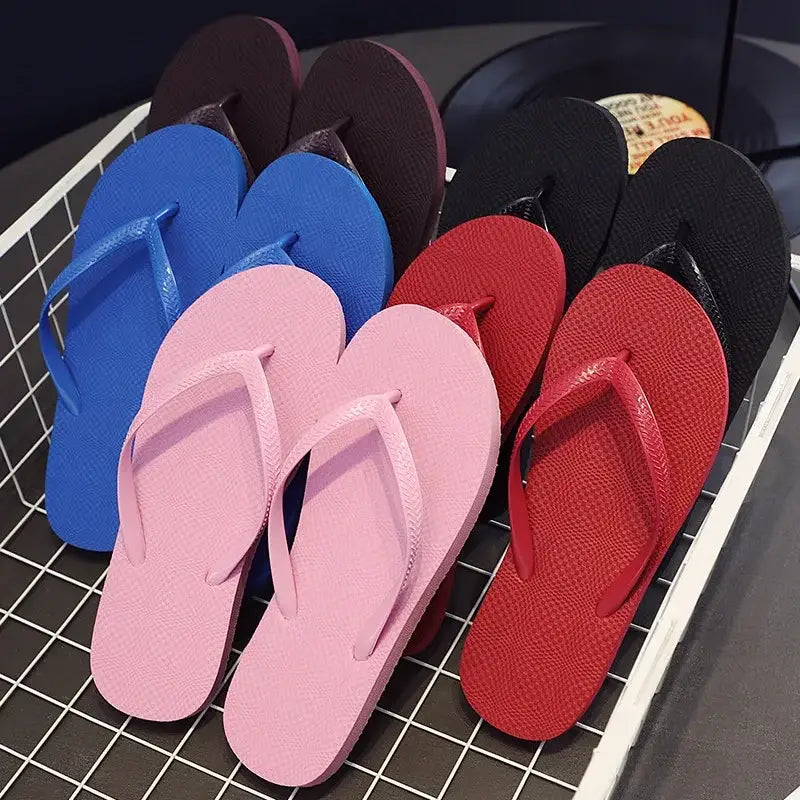 Solid Color Non-Slip Summer Beach Flip Flops