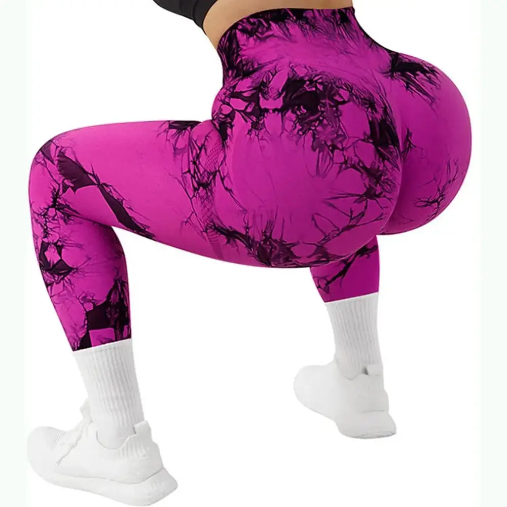 Tie Dye Push Up Fitness Leggings - Women’s Scrunch Butt Workout Yoga Pants