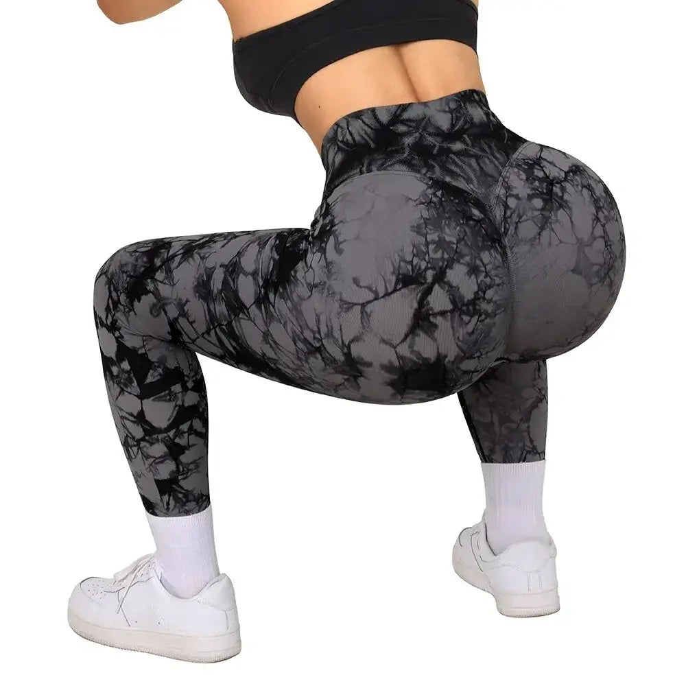 Tie Dye Push Up Fitness Leggings - Women’s Scrunch Butt Workout Yoga Pants