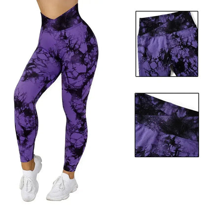 Tie Dye Push Up Fitness Leggings - Women’s Scrunch Butt Workout Yoga Pants