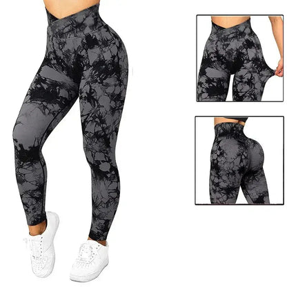 Tie Dye Push Up Fitness Leggings - Women’s Scrunch Butt Workout Yoga Pants