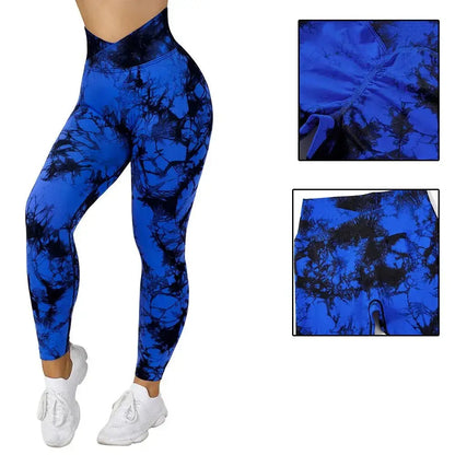 Tie Dye Push Up Fitness Leggings - Women’s Scrunch Butt Workout Yoga Pants