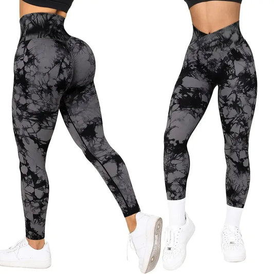 Tie Dye Push Up Fitness Leggings - Women’s Scrunch Butt Workout Yoga Pants