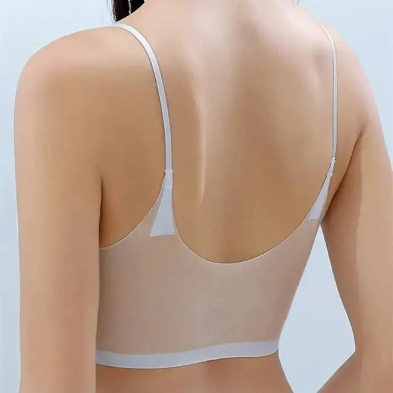 Ultra-thin Ice Silk Padded Seamless Bra - Women’s Wireless Vest Top Sleep Bra