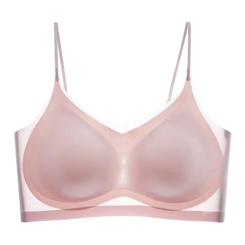 Ultra-thin Ice Silk Padded Seamless Bra - Women’s Wireless Vest Top Sleep Bra