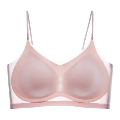 Ultra-thin Ice Silk Padded Seamless Bra - Women’s Wireless Vest Top Sleep Bra