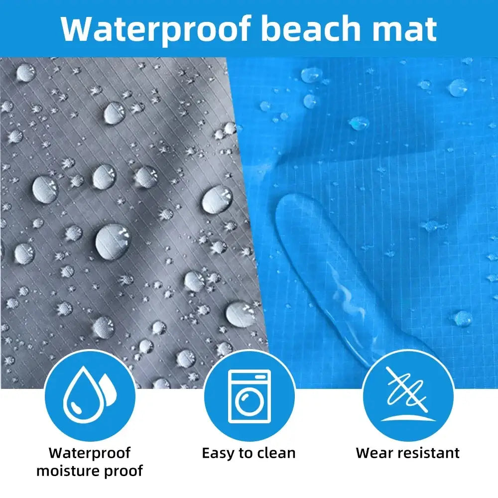 Waterproof Pocket Beach Blanket - 2x2.1m, Folding, Lightweight, Camping Mat